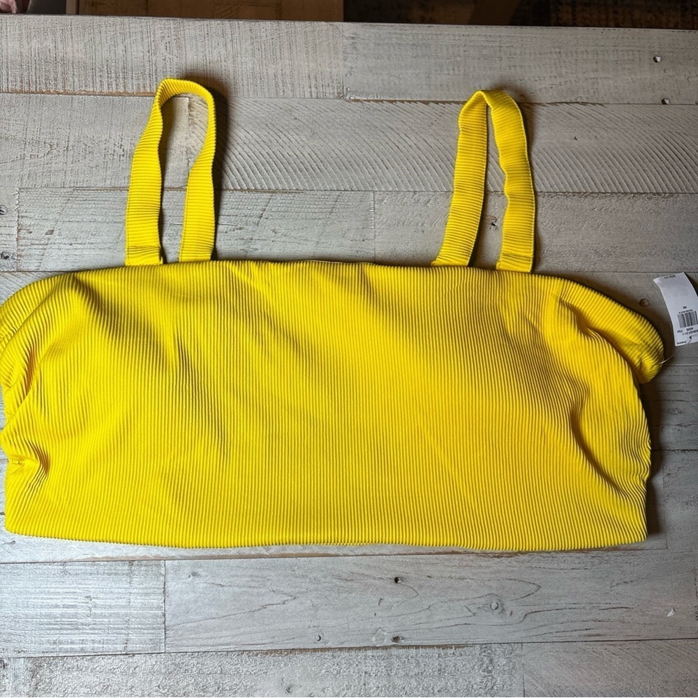 Old Navy Women's Size 4X Rib Bikini Top Adjustable Straps Yellow NWT! - Picture 2 of 16